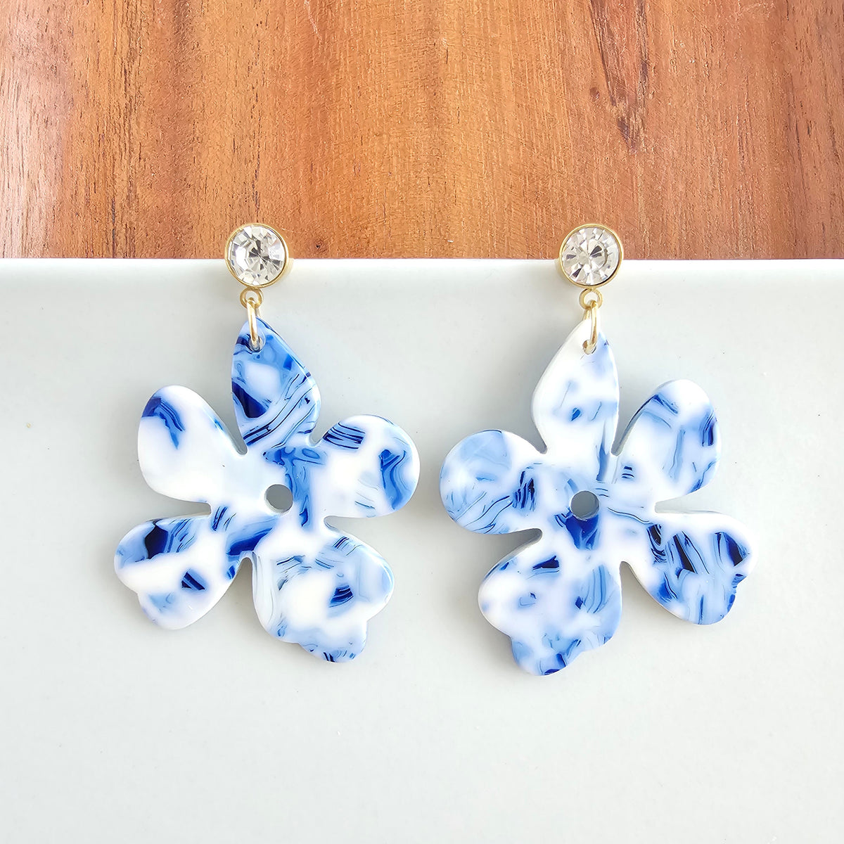 Petunia Earrings - Greek Goddess Blue