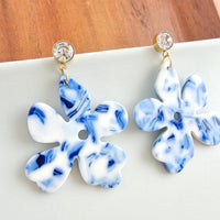 Petunia Earrings - Greek Goddess Blue