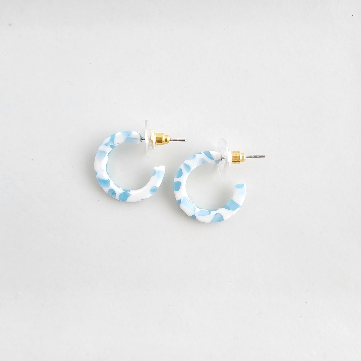 Micro Cam Mini Hoops - Pastel Blue Dot