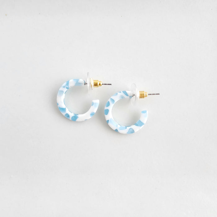 Micro Cam Mini Hoops - Pastel Blue Dot