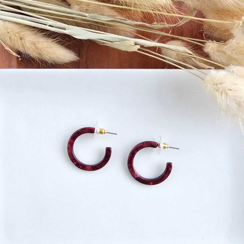 Cam Mini Hoops - Maroon