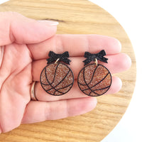 Bow Basketball Earrings