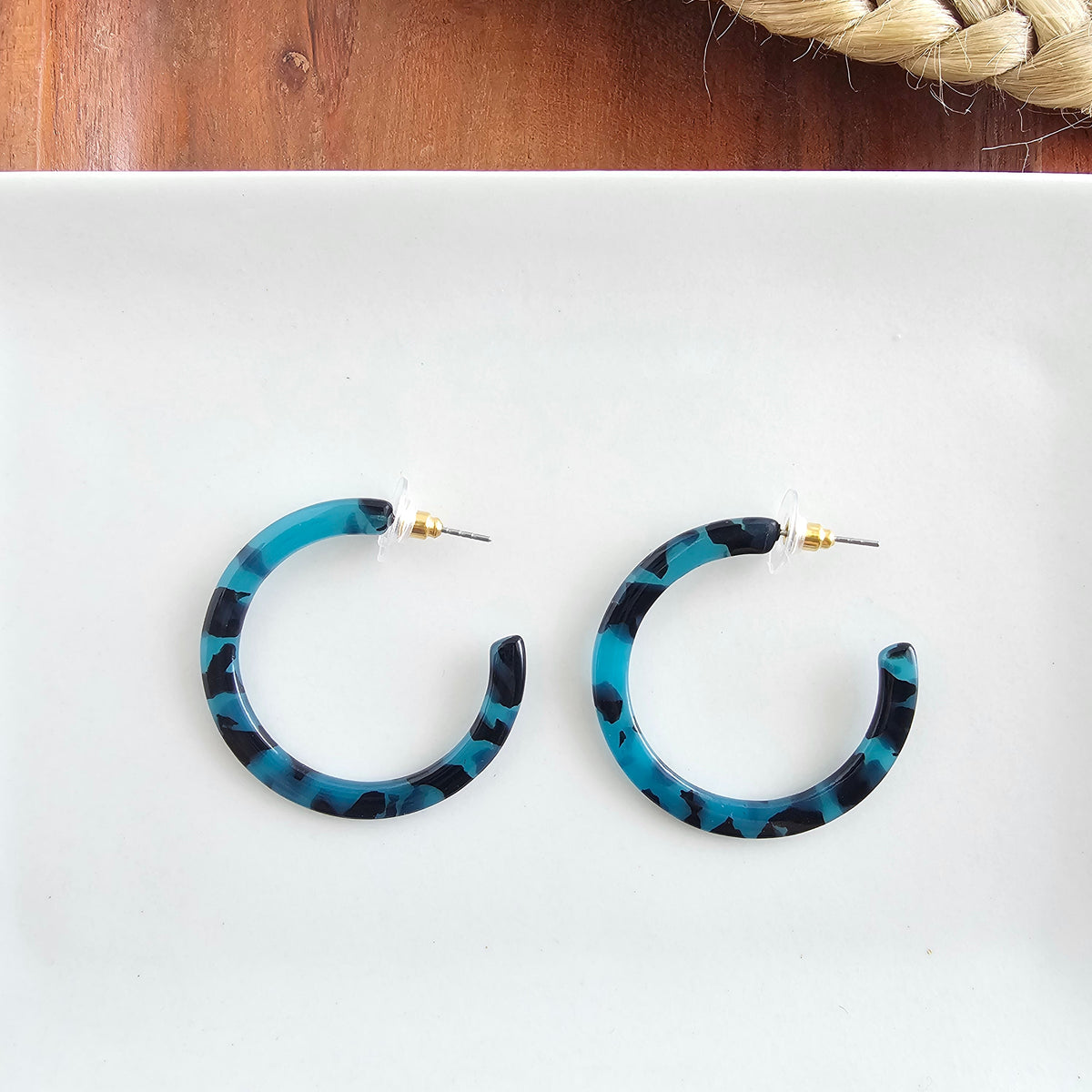 Camy Hoops - Blue Tortoise