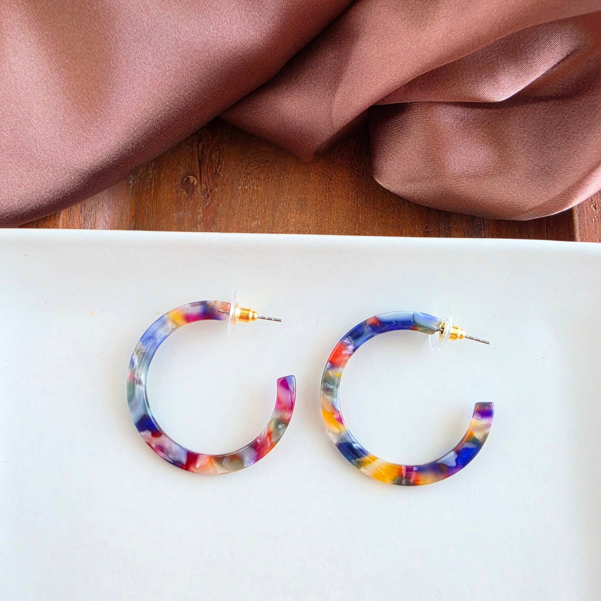 Camy Hoops - Jewel Stained Glass