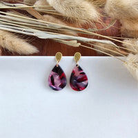 Leah Earrings - Burgundy