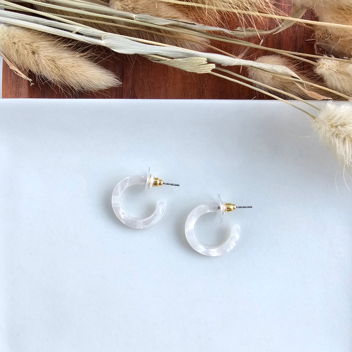 Micro Cam Mini Hoops - Cream