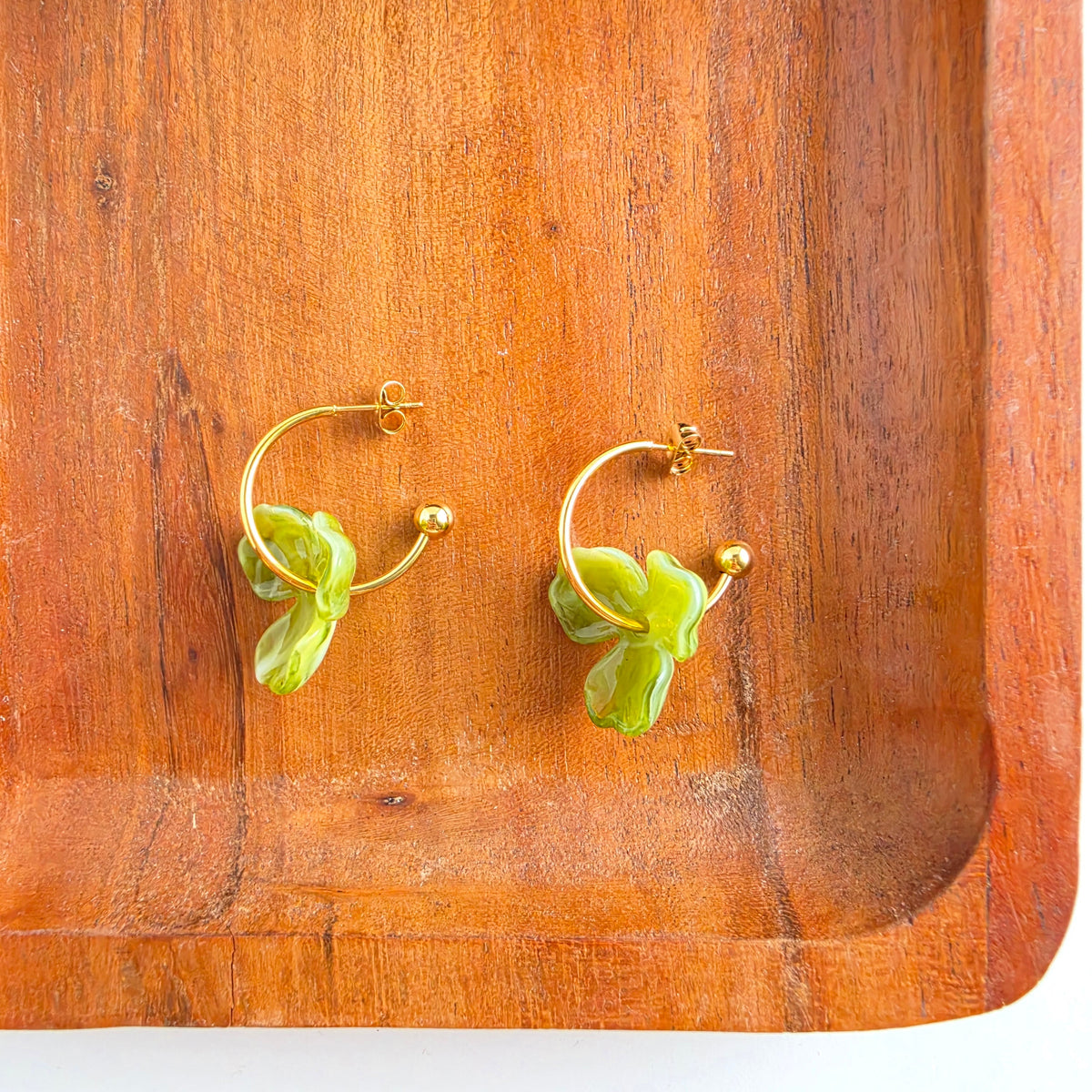 Magnolia Hoops - Olive Green