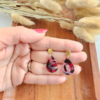 Leah Earrings - Burgundy