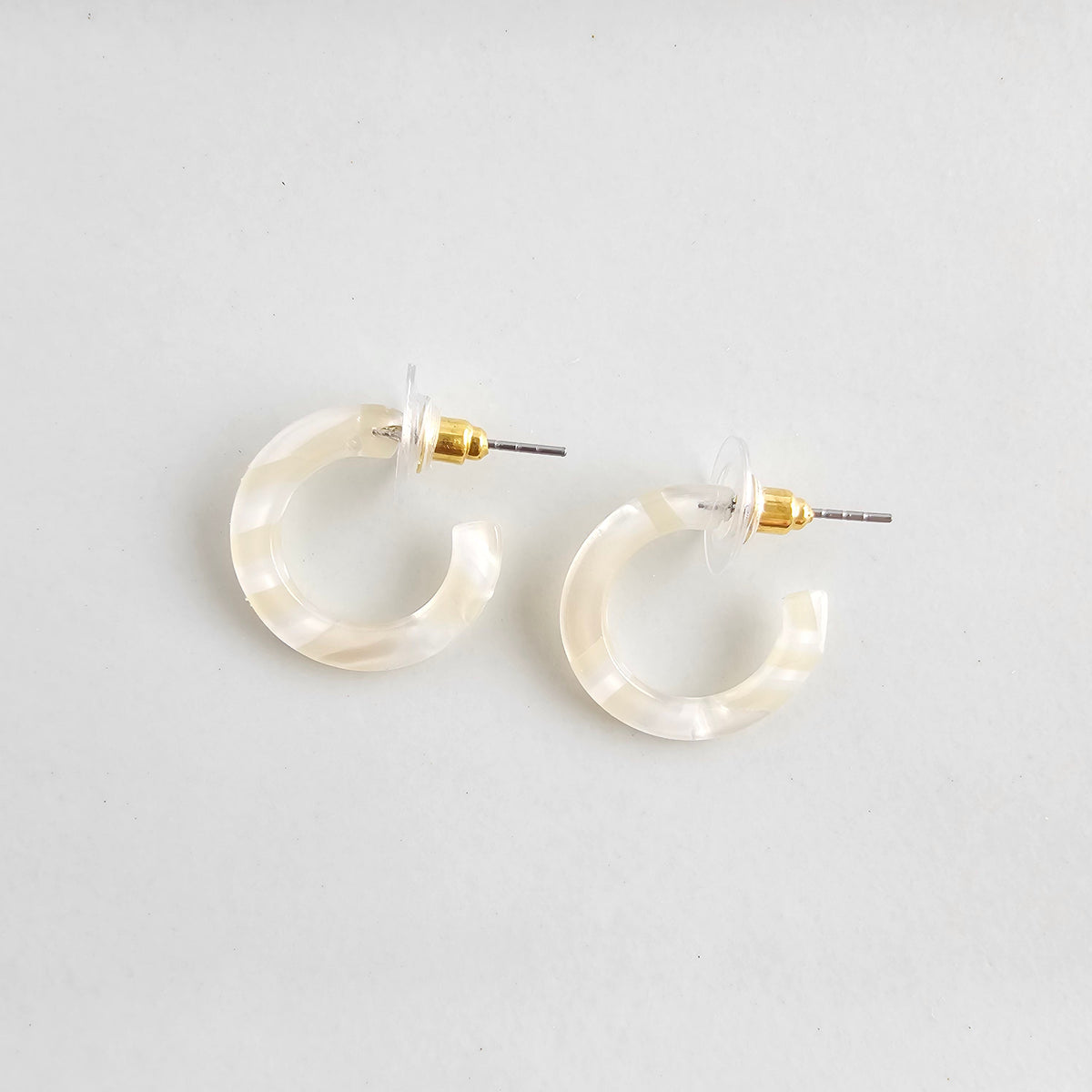 Micro Cam Mini Hoops - Ivory