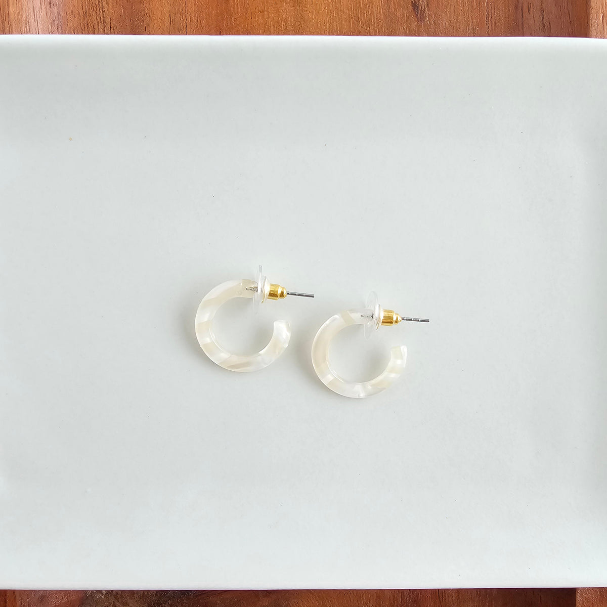 Micro Cam Mini Hoops - Ivory