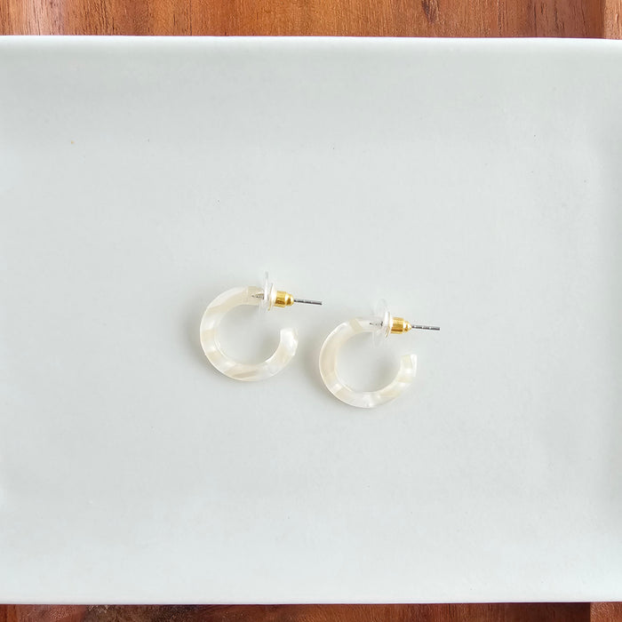 Micro Cam Mini Hoops - Ivory