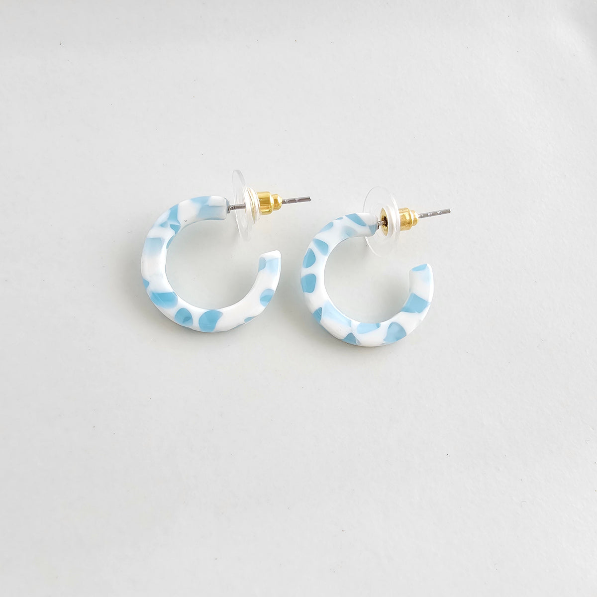 Micro Cam Mini Hoops - Pastel Blue Dot