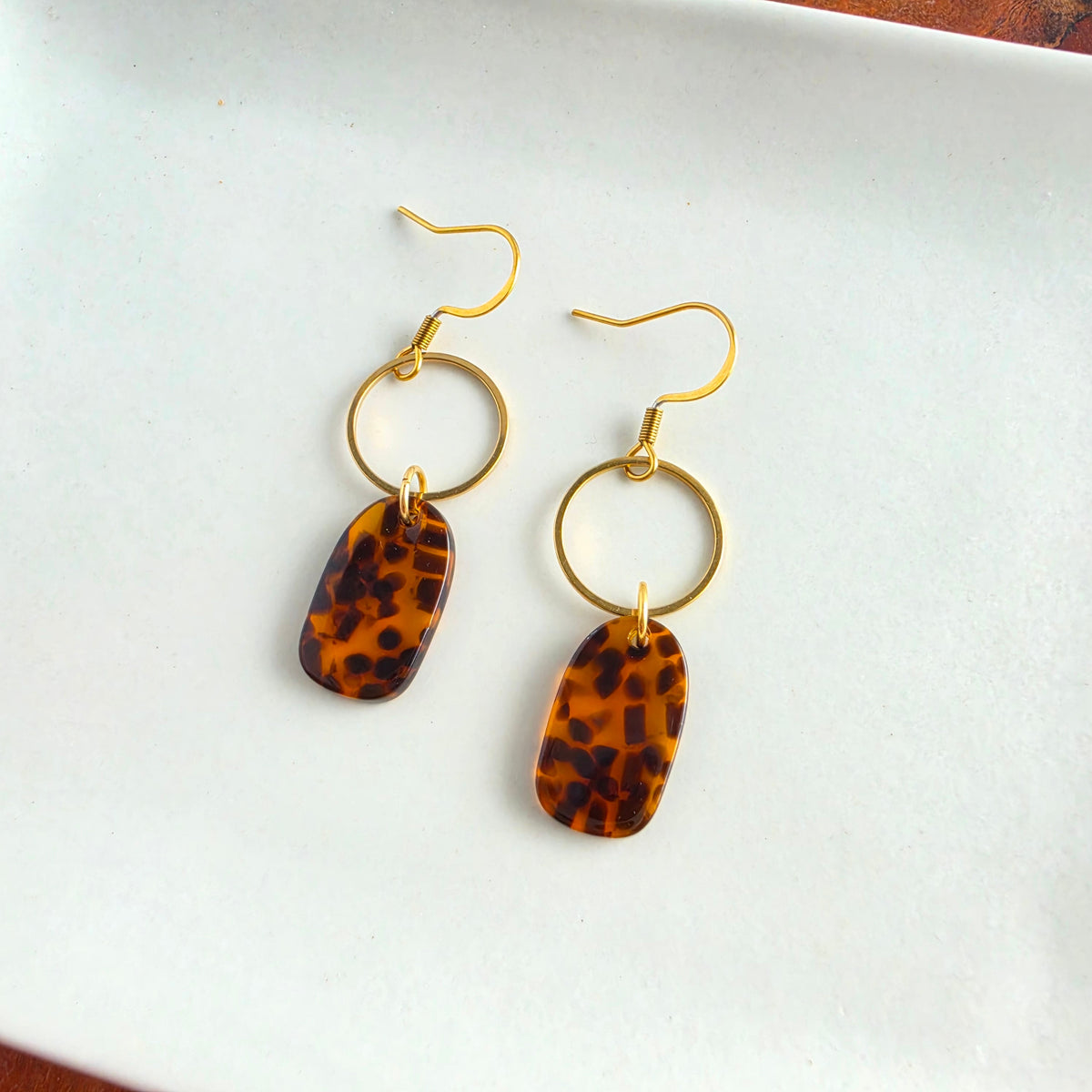 Emma Earrings - Amber Dot