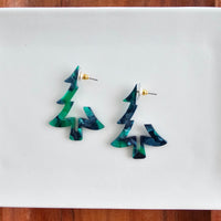 Christmas Tree Hoops - Dark Green