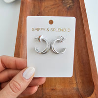 Luxe Treya Hoops - Silver