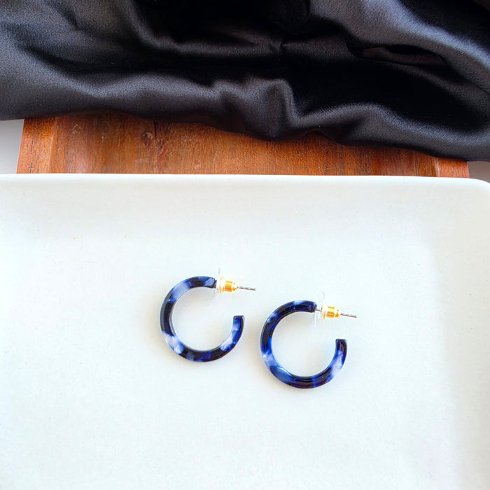 Cam Mini Hoops - Midnight Marble