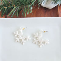 Snowflake Hoops - Cream