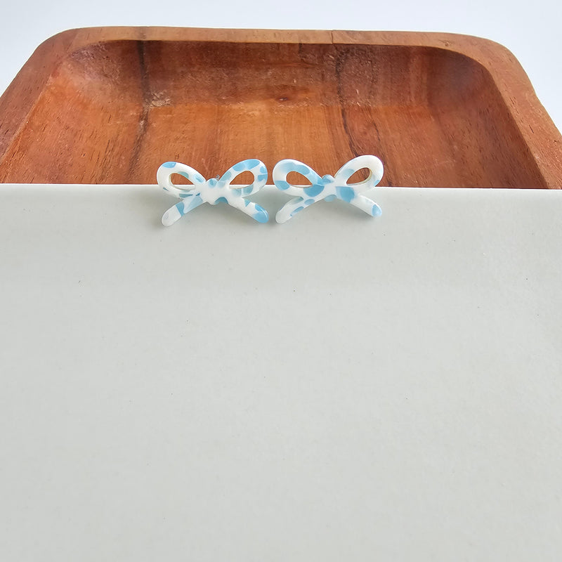 Bowie Studs - Pastel Blue Dot