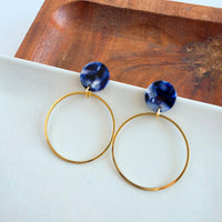Amelia Earrings - Midnight Marble