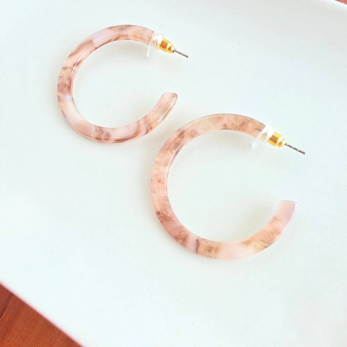 Camy Hoops - Shimmering Taupe