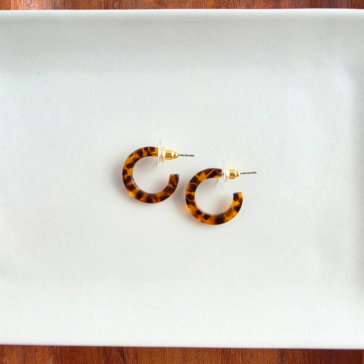 Micro Hoops - Amber Dot