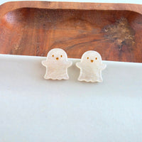 Friendly Ghost Studs - White Shimmer