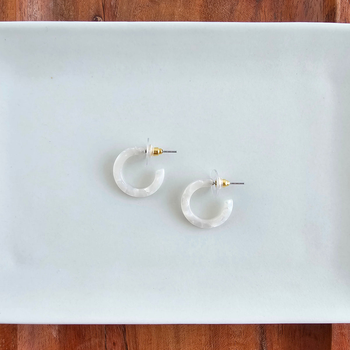 Micro Cam Mini Hoops - Cream