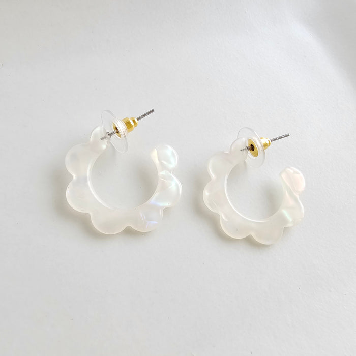 Flora Mini Hoops - Opalite