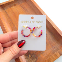Cam Mini Hoops - Jewel Stained Glass
