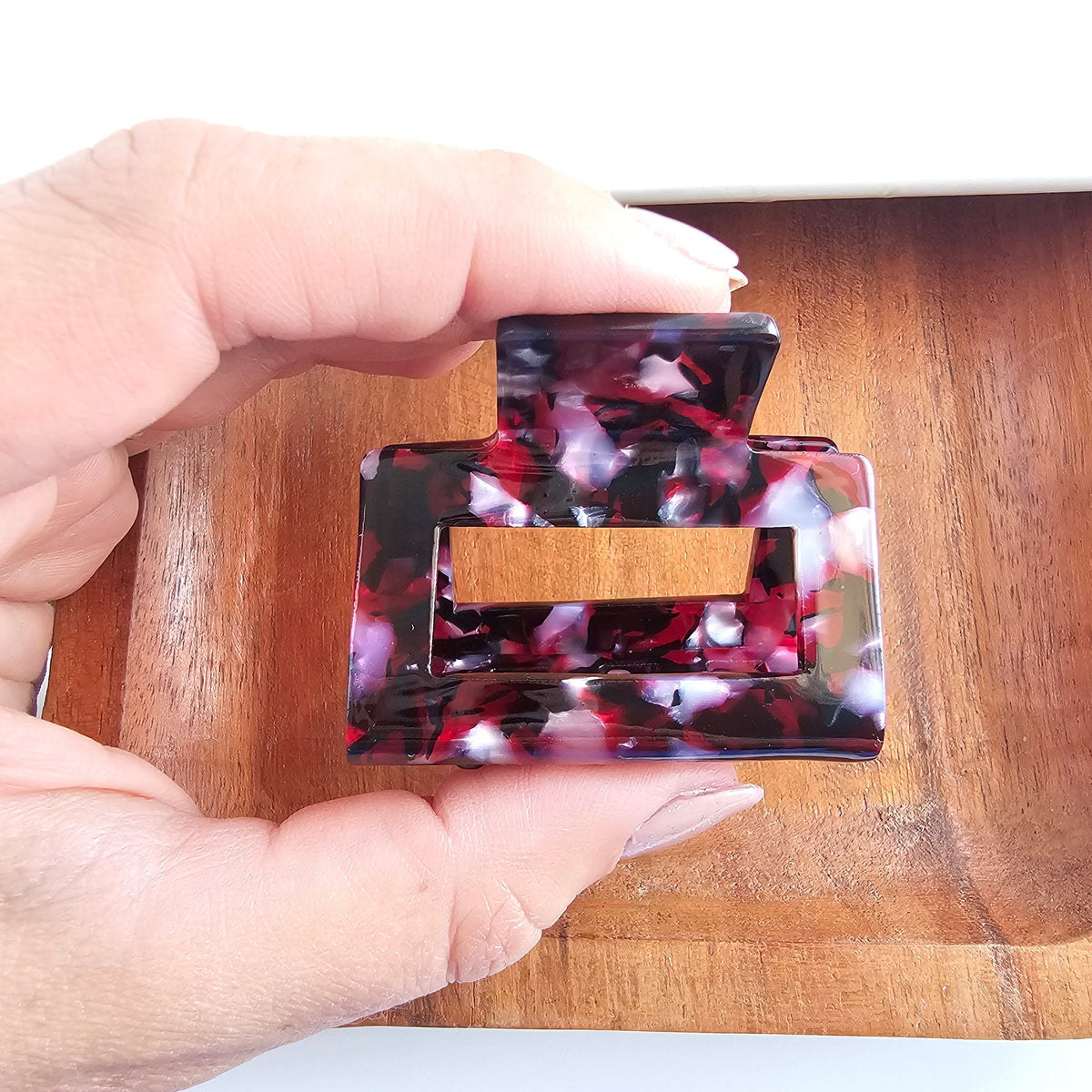 Carly Hair Claw - Burgundy