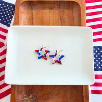 Mini Star Hoops - Red, White & Blue