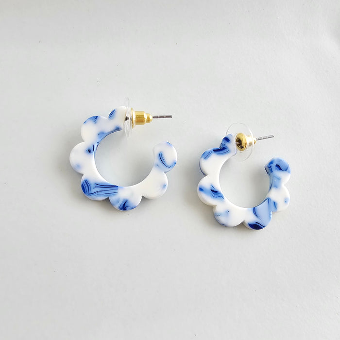Flora Mini Hoops - Greek Goddess Blue