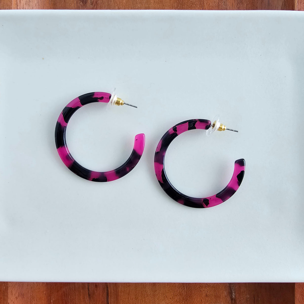Camy Hoops - Fuchsia Tortoise