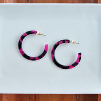 Camy Hoops - Fuchsia Tortoise
