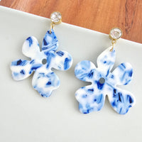 Petunia Earrings - Greek Goddess Blue