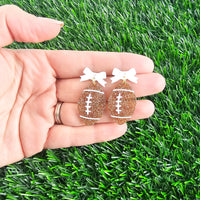 Bow Football Earrings