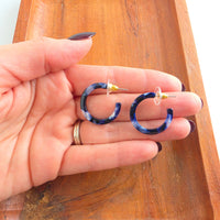 Cam Mini Hoops - Midnight Marble