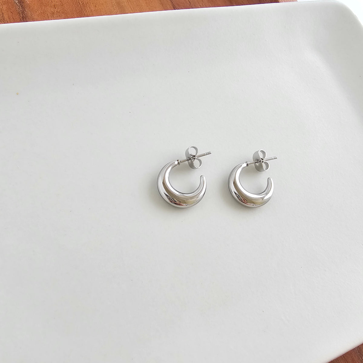 Luxe Selena Hoops - Mini - Silver