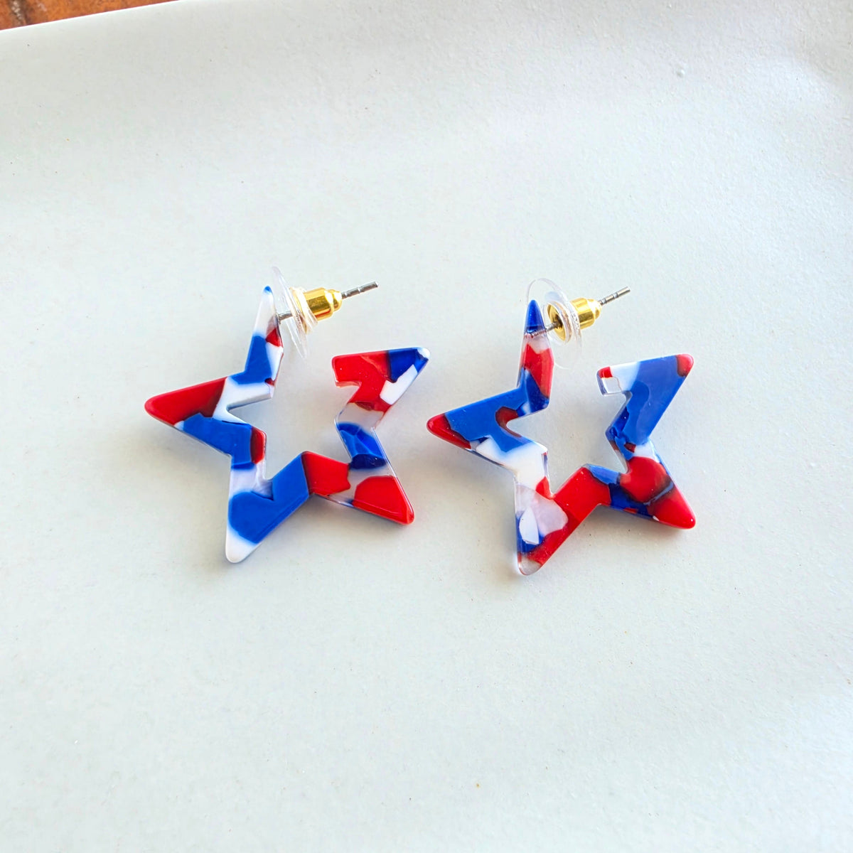 Mini Star Hoops - Red, White & Blue