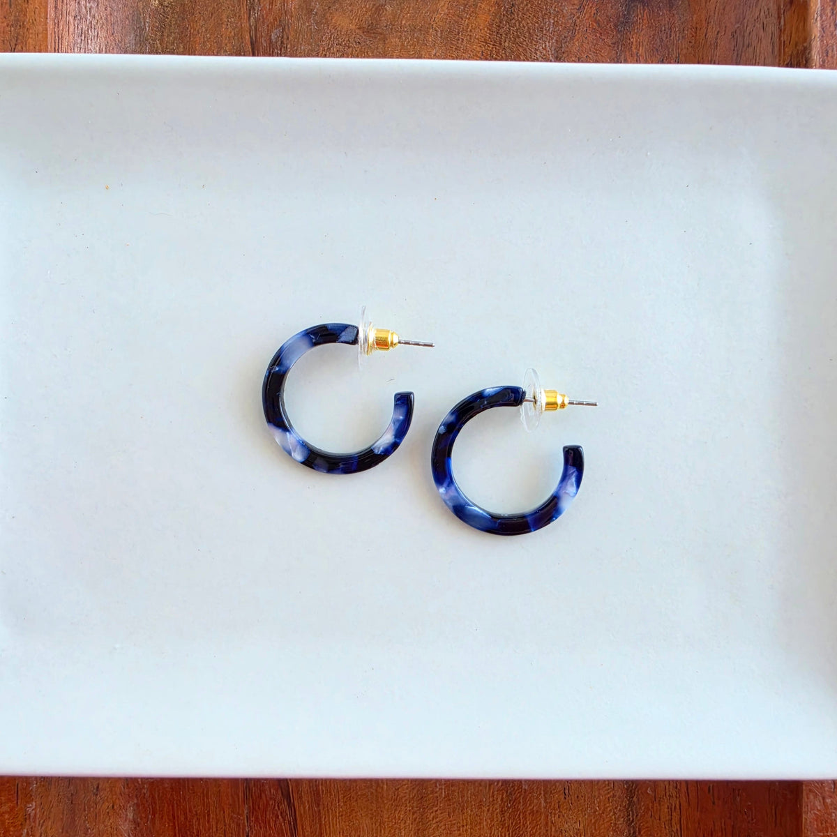 Cam Mini Hoops - Midnight Marble
