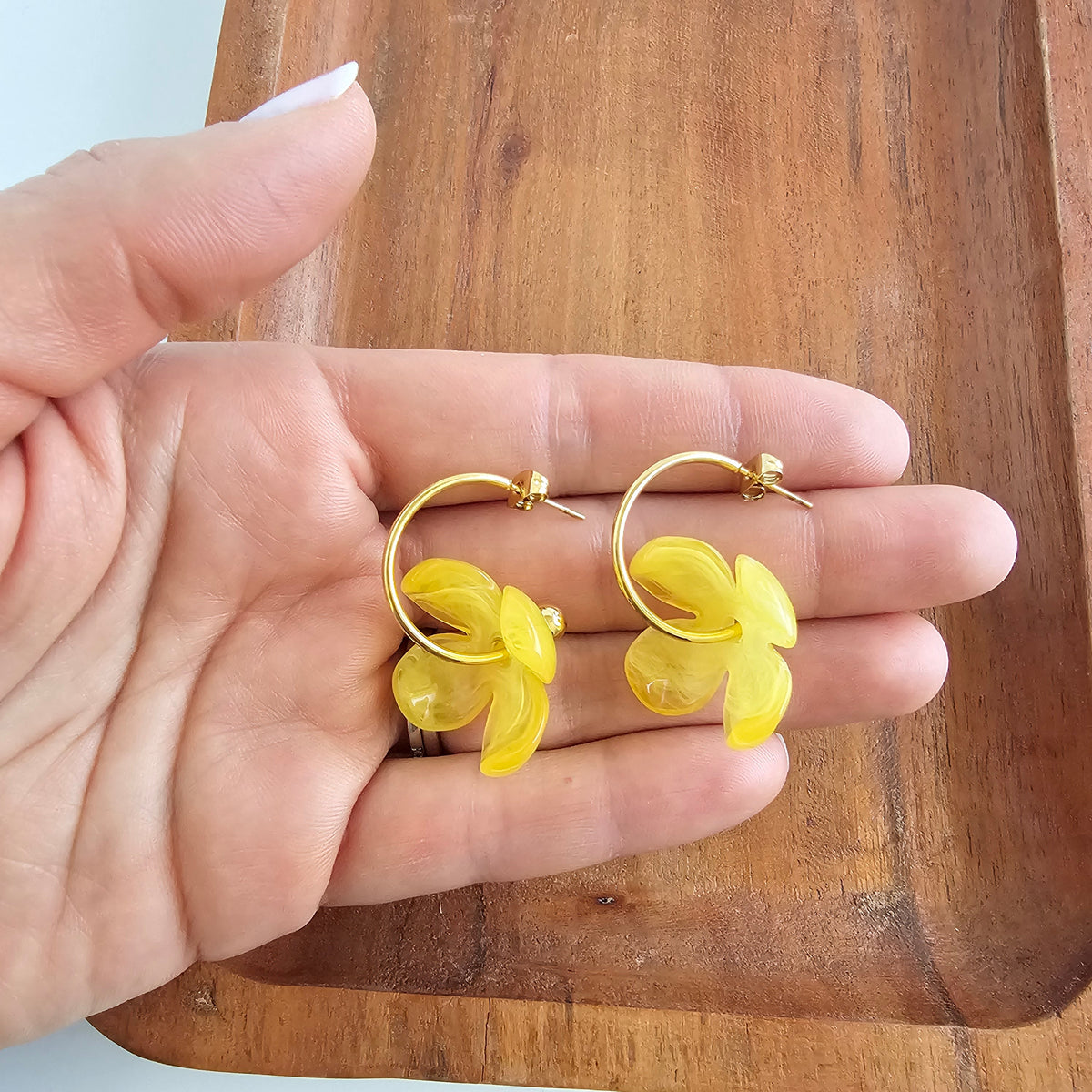 Primrose Hoops - Lemon Yellow