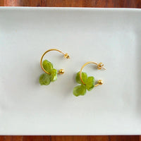 Magnolia Hoops - Olive Green