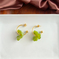 Magnolia Hoops - Olive Green