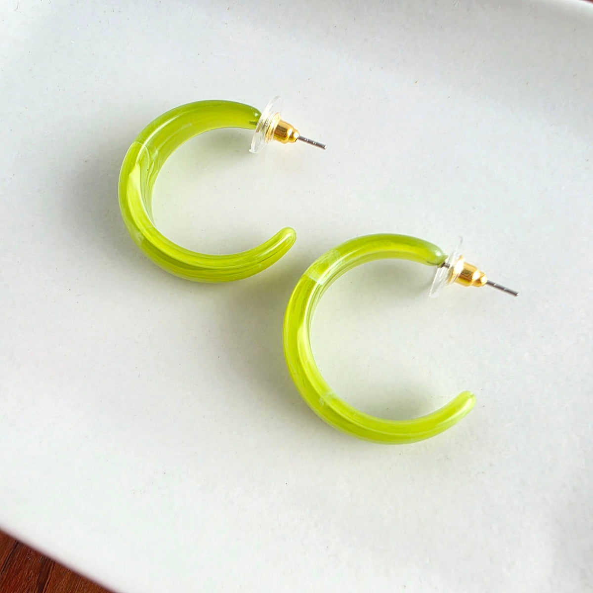 Tara Hoops - Olive Green