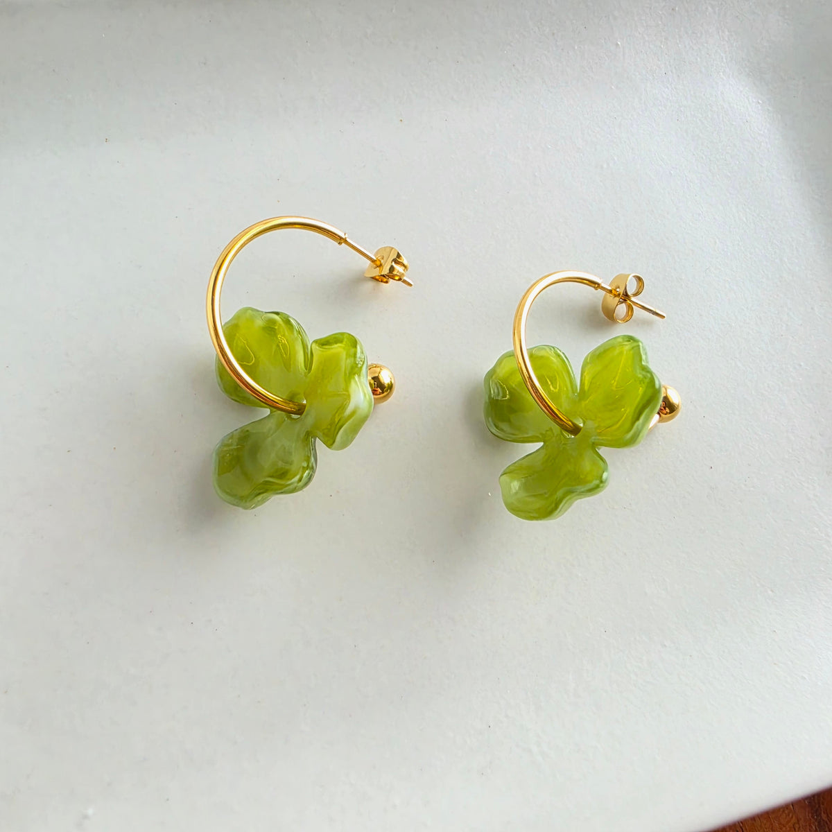 Magnolia Hoops - Olive Green