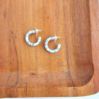 Micro Cam Mini Hoops - Pastel Blue Dot