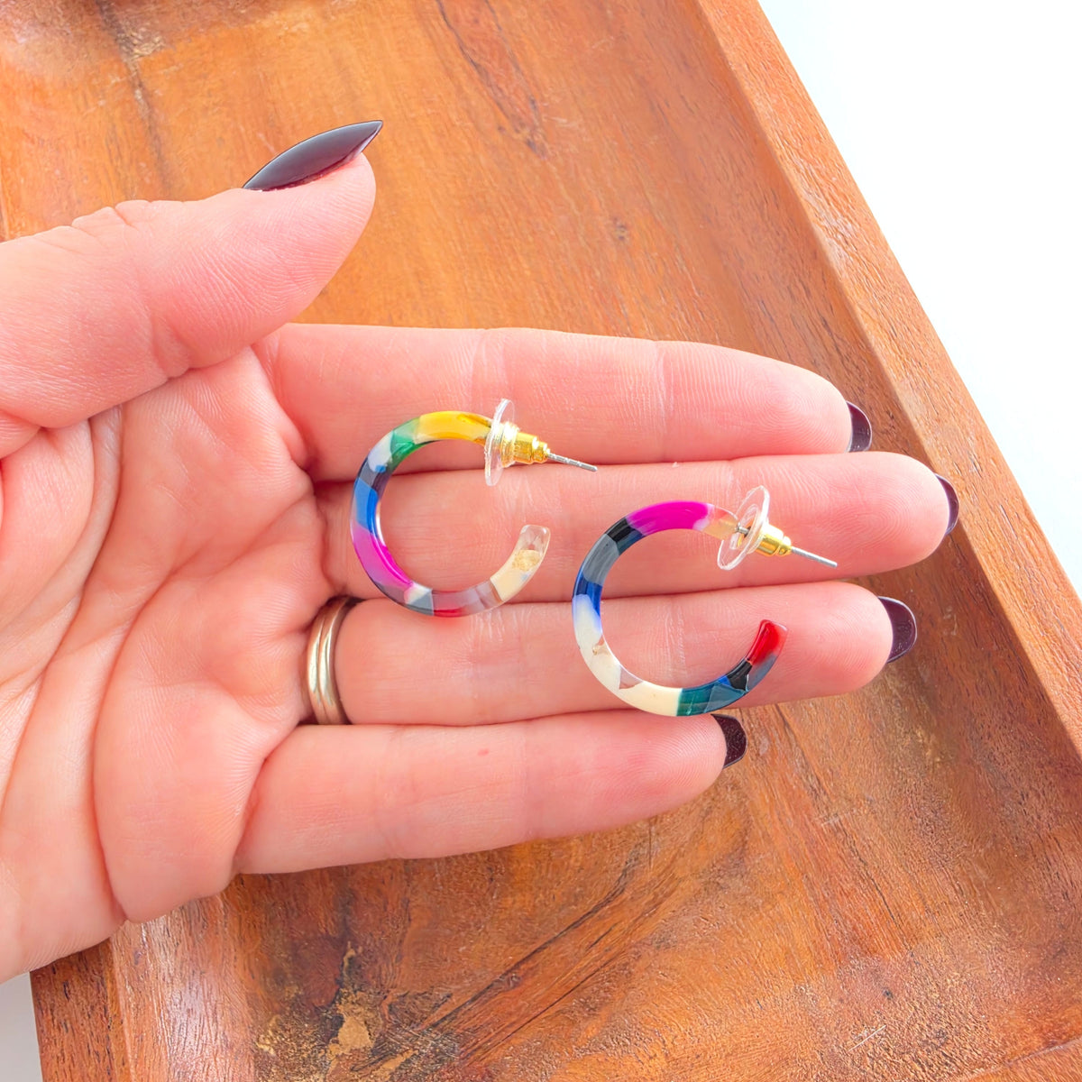 Cam Mini Hoops - Moody Mosaic