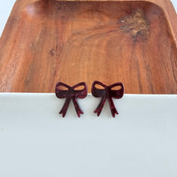 Bow Studs - Maroon