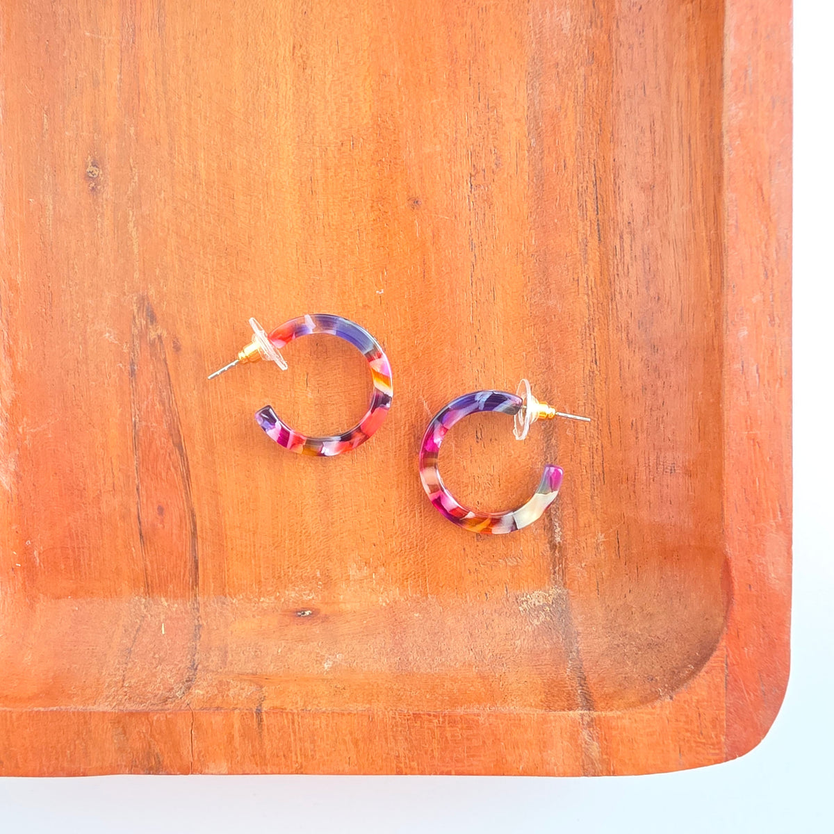 Cam Mini Hoops - Jewel Stained Glass