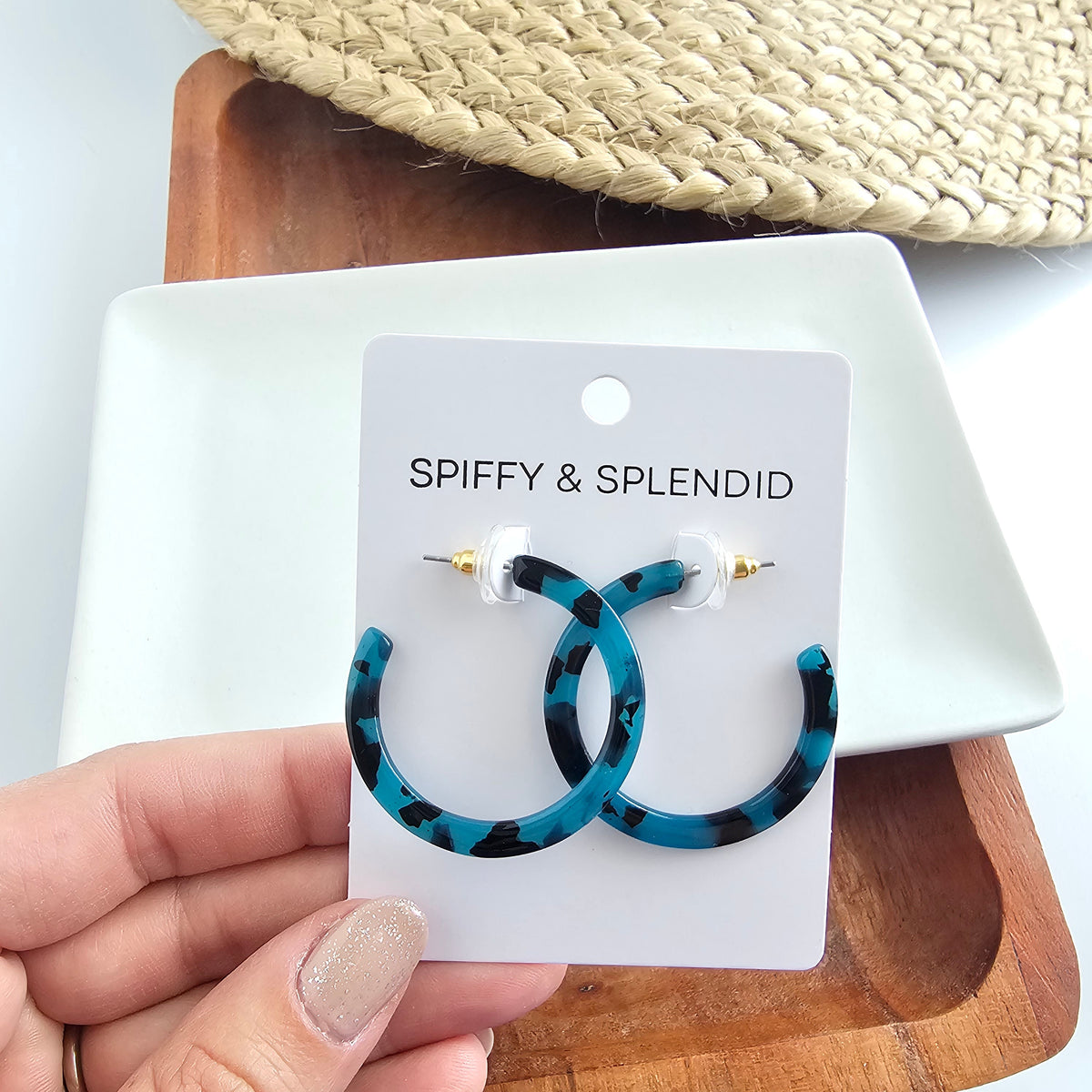 Camy Hoops - Blue Tortoise